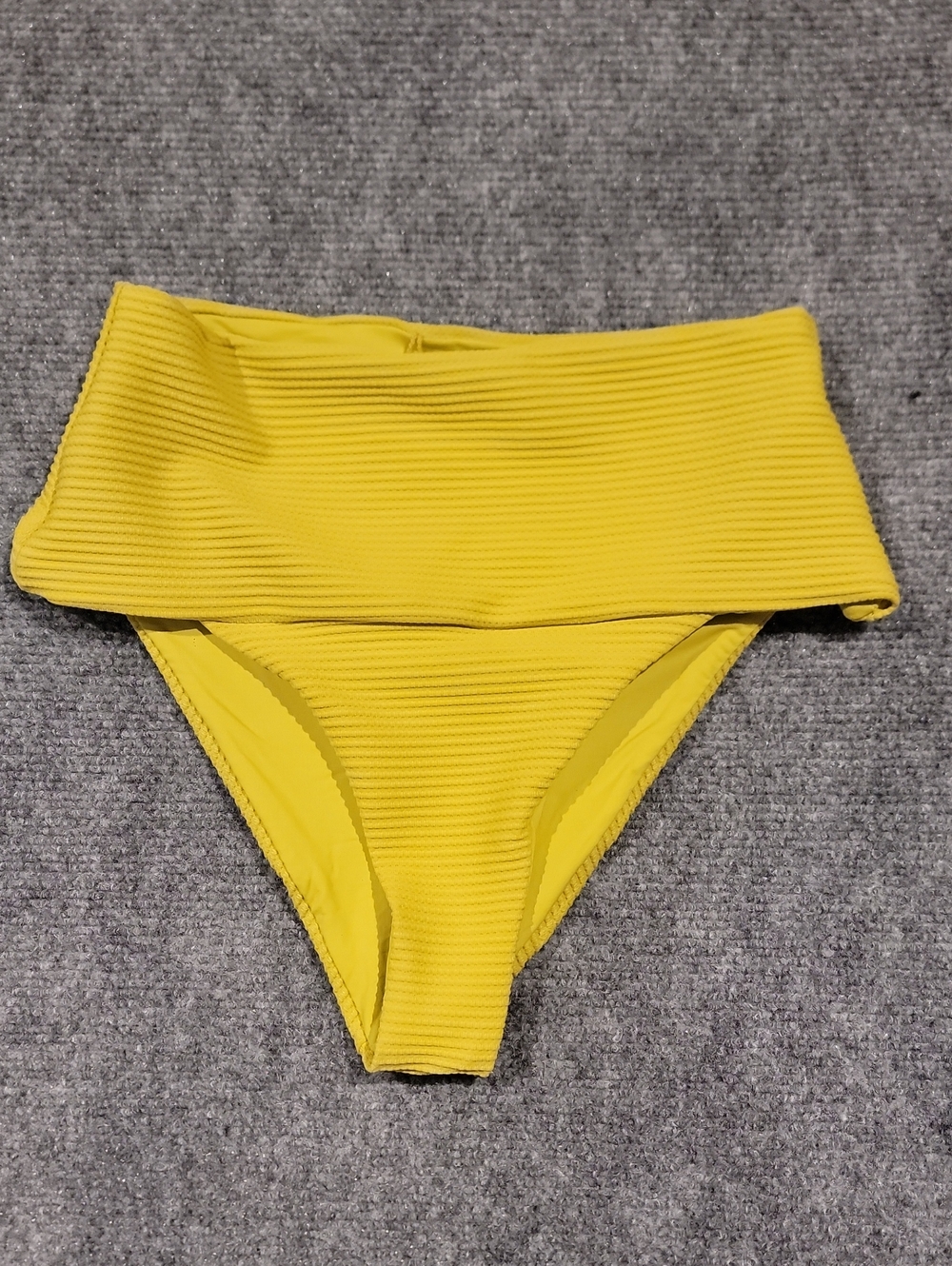 Lspace Yellow Fold-Over High-Waist Bikini Bottom - Women Swim Size Small